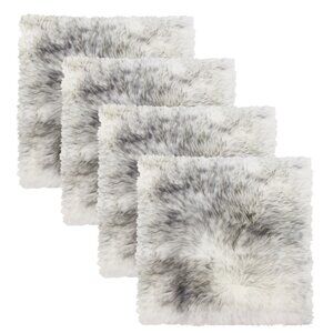 Natural Home Decor New Zealand Sheepskin Chair Pad | 4-Piece | Gradient grey